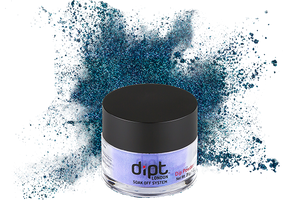 dipt jewel blue with glitter nail powder, glitter blue dip powder