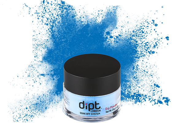 dipt bright blue nail powder, ocean blue dip powder