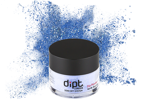 dipt sparkly light blue dip powder, blue sparkle nail powder