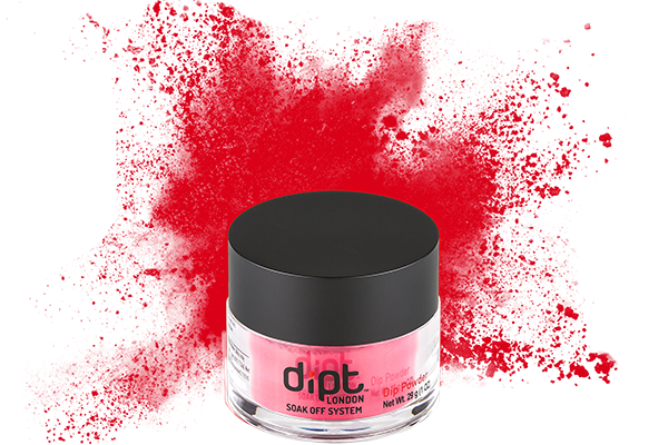 dipt bright red dip powder, red nail powder