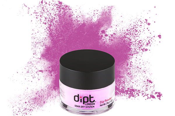 bright pinkish purple nail powder, pink-purple dip powder