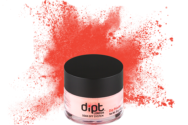 dipt bright orange nail powder, bright coral dip powder