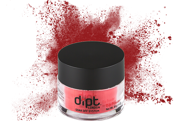dipt deep red nail powder, crimson red dip powder