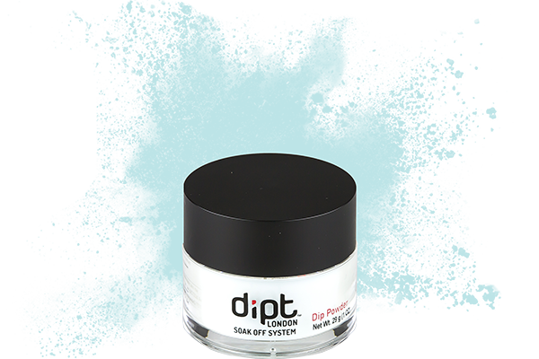 dipt sky blue dip powder, teal blue nail powder