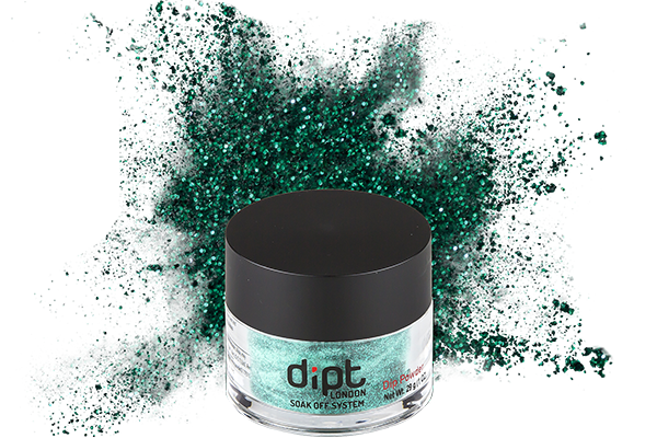 dipt sparkly jewel green nail powder, emerald green dip powder