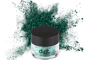 dipt sparkly jewel green nail powder, emerald green dip powder