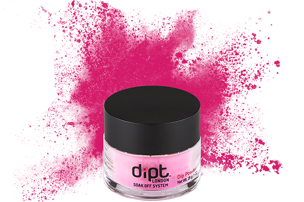 dipt bright pink nail powder, hot pink dip powder