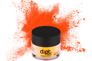 dipt bright vibrant orange dip powder, bright orange nail powder