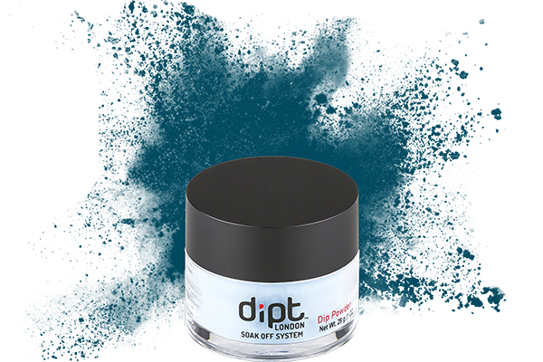 dipt air force blue dip powder, teal nail powder
