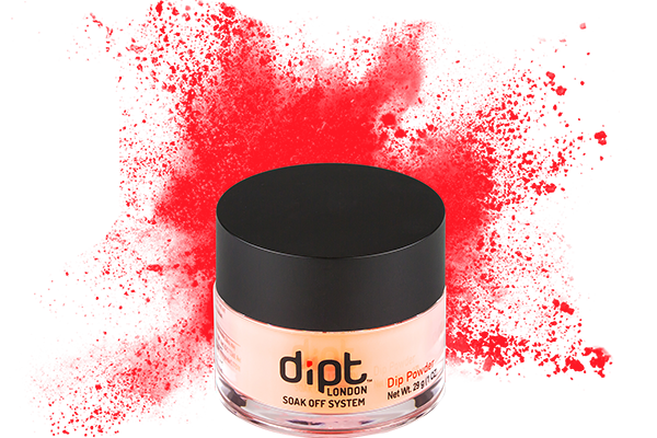 dipt neon orange dip powder, bright neon orange nail powder