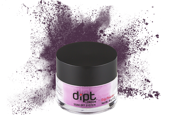 dipt deep aubergine dip powder, deep purple nail powder 