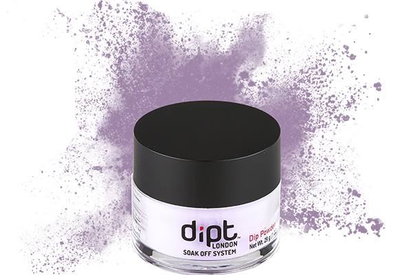 dipt dusky heather purple dip powder, light purple nail powder