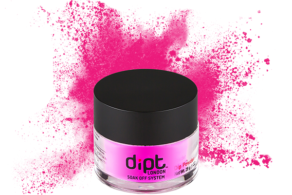 dipt bright neon pink nail powder, bright pink dip powder