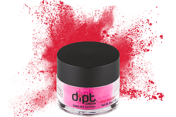 dipt bright crimson red nail powder, bright red dip powder