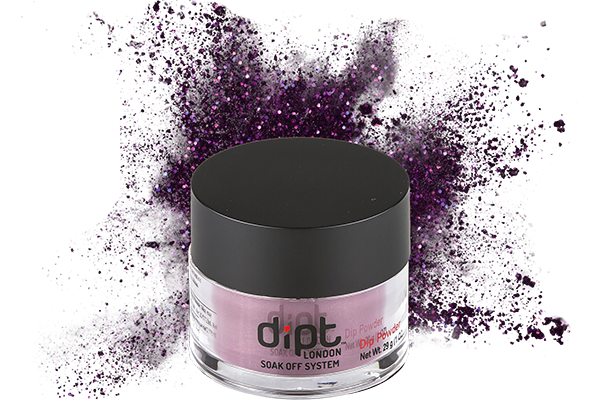 dipt dark shimmery purple nail powder, sparkly purple dip powder