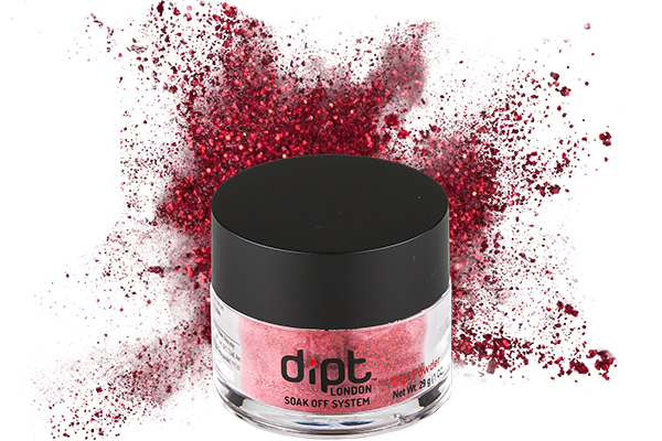 dipt jewel glitter red nail powder, sparkly red dip powder