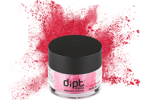 dipt pink-red shimmer nail powder, red pink dip powder