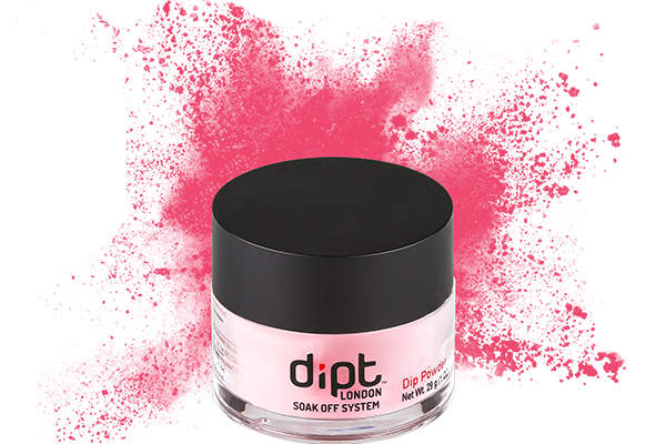 dipt bright coral pink nail powder, coral dip powder