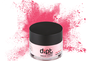dipt bright coral pink nail powder, coral dip powder